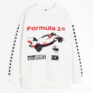 NWOT H&M Formula 1 Oversize Printed Sweatshirt